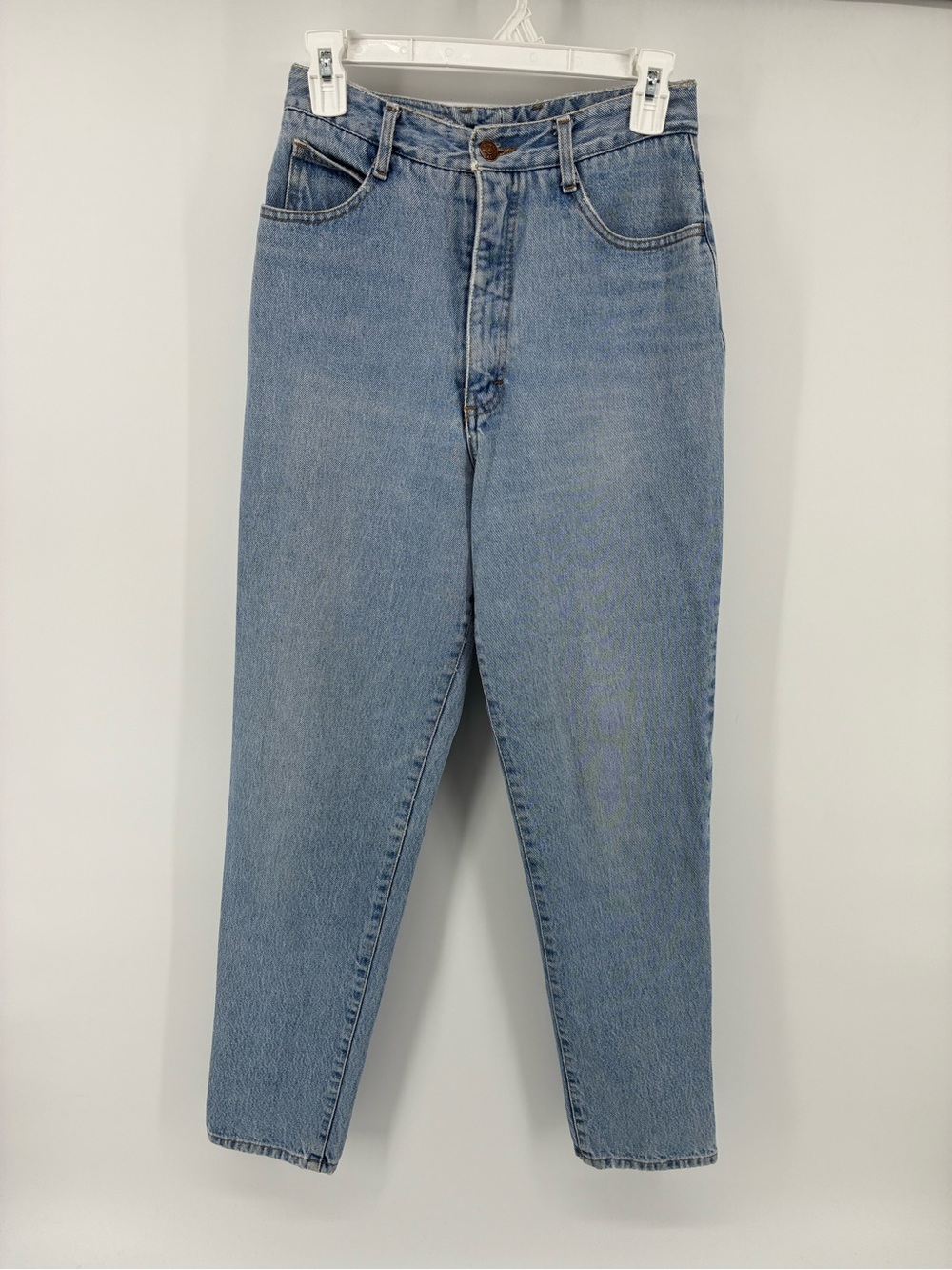 Vintage Ivy Brown Jeans Denim Leather Patch Classic High Waist Straight 80s\90s